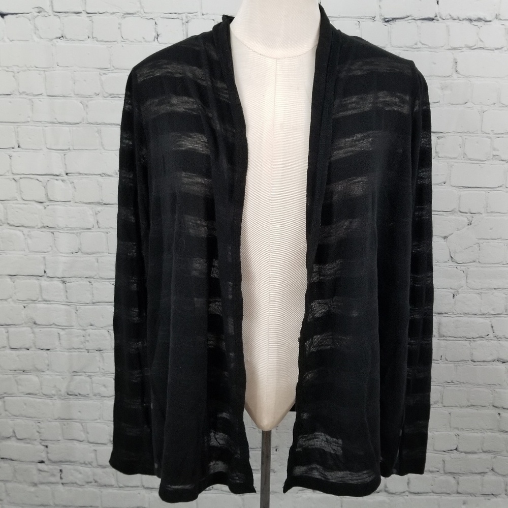 ATTITUDE | sheer stripe & polka-dot cardigan